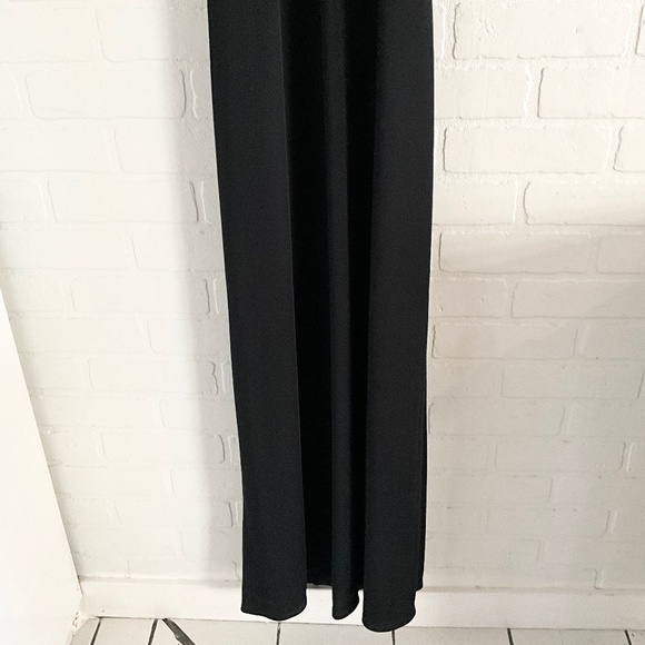 David Meister Gown Maxi Dress Tassel Open back Art deco Black Dark romantic - Picture 6 of 15